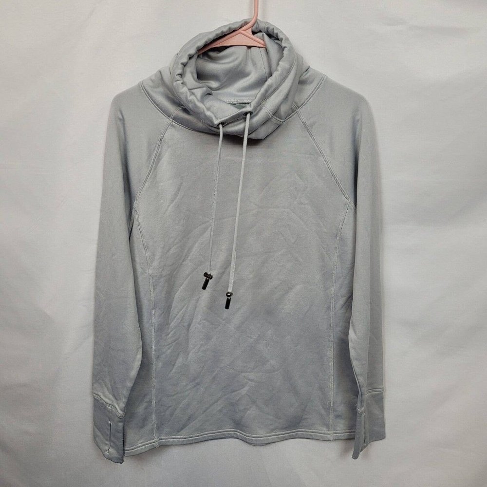 SALE 5/$25 Athleta Cinch Popover Cowl Neck Sweatshirt Pullover Light Gray Size S